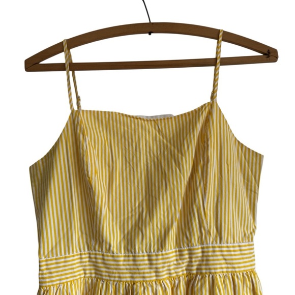 English Factory Sunny Yellow Striped Spaghetti
Straps Tiered Maxi Dress Size M - Picture 3 of 14